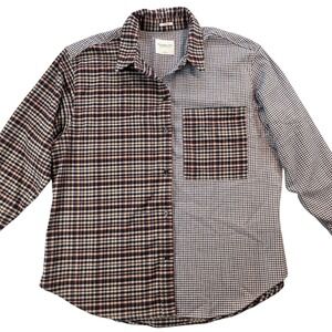 Abercrombie & Fitch Soft AF Plaid‎ Flannel Shirt Patchwork Long Sleeve Oversized